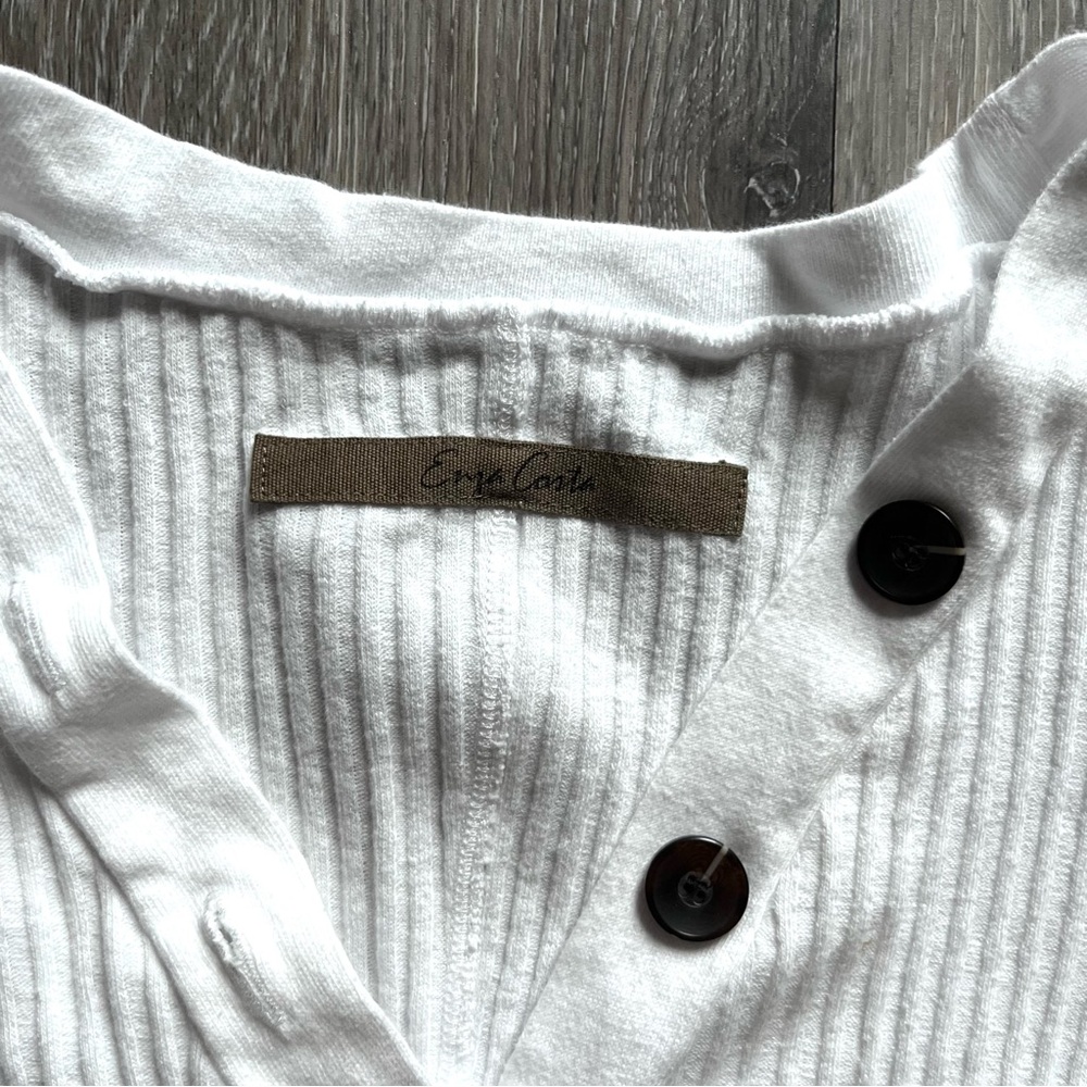 ENZA COSTA Military Rib Henley in S - Picture 2 of 5